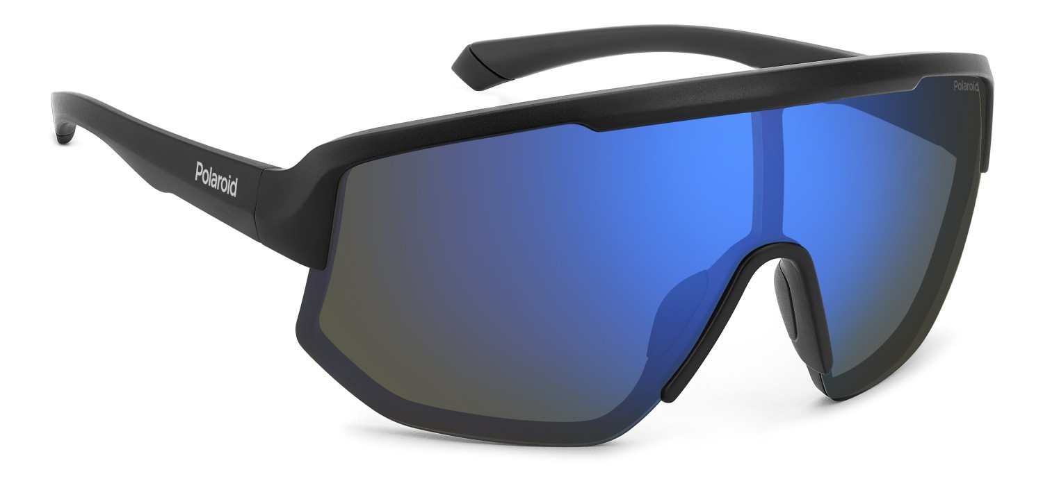 Occhiali da sole Polaroid Pld 7047/S 205727 0VK 5X colore matte black blue forma mask lenti blue mirror polarized