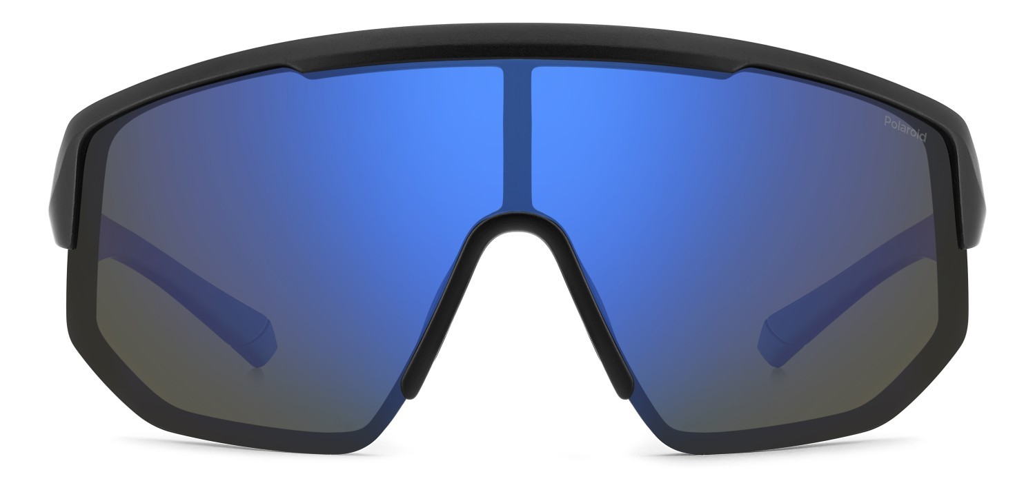 Occhiali da sole Polaroid Pld 7047/S 205727 0VK 5X colore matte black blue forma mask lenti blue mirror polarized