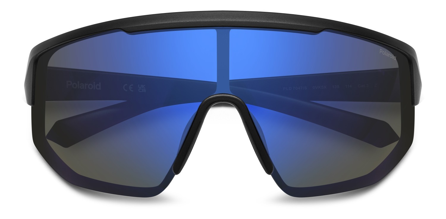 Occhiali da sole Polaroid Pld 7047/S 205727 0VK 5X colore matte black blue forma mask lenti blue mirror polarized