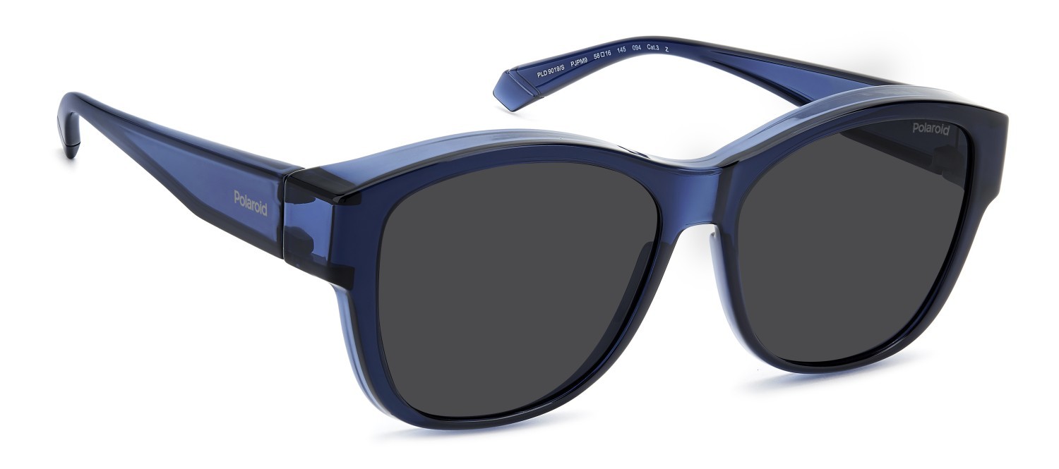 Sunglasses Polaroid Pld 9019/S 205732 PJP M9 color blue shape rectangle lenses grey polarized