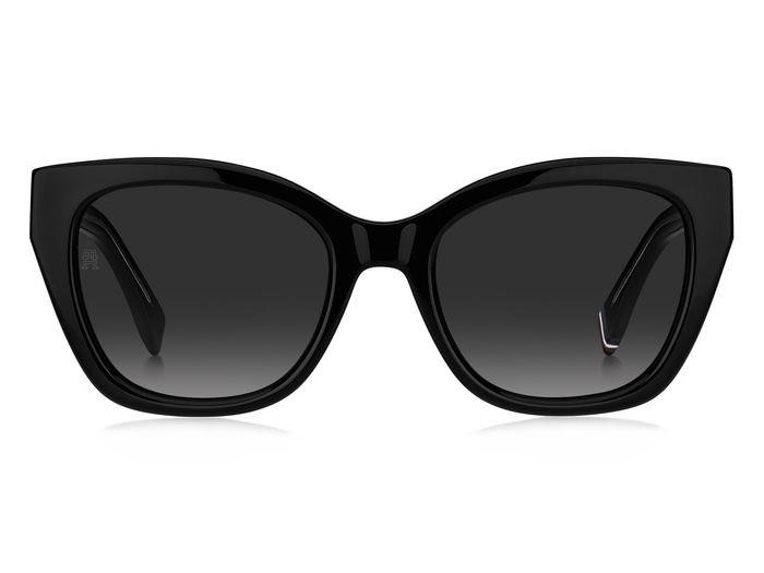 Sunglasses Tommy Hilfiger TH 1980/S 205772 (807 9O) color black shape rectangle lenses dark grey shaded