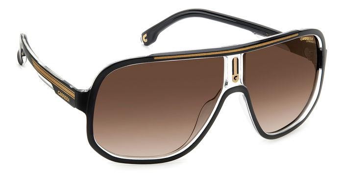 Occhiali da sole Carrera CARRERA 1058/S 205784 (2M2 HA) colore black gold forma rettangolare lenti brown shaded