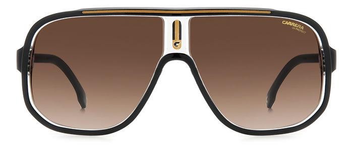 Occhiali da sole Carrera CARRERA 1058/S 205784 (2M2 HA) colore black gold forma rettangolare lenti brown shaded