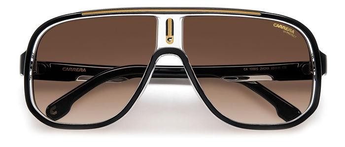Occhiali da sole Carrera CARRERA 1058/S 205784 (2M2 HA) colore black gold forma rettangolare lenti brown shaded