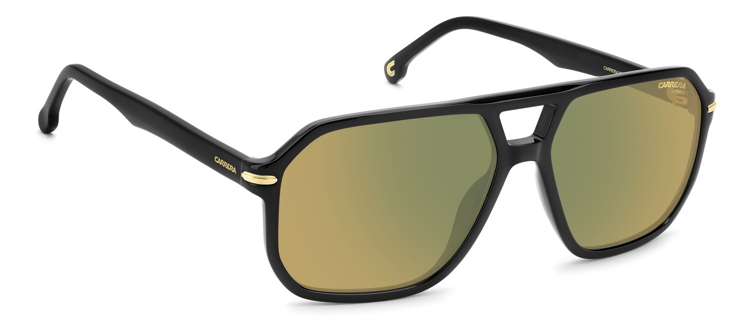 Sonnenbrillen Carrera 302/S 205787 71C MJ farbe black yellow form quadratisch gläser yellow green mirror
