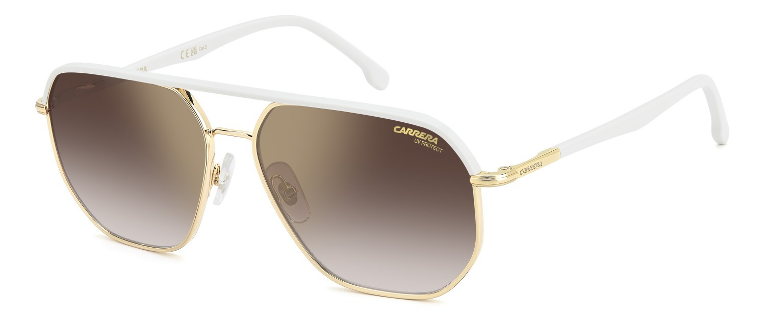 Occhiali da sole Carrera 304/S 205788 VVP YK colore gold ivory forma quadrato lenti gold mirror on burgundy shaded