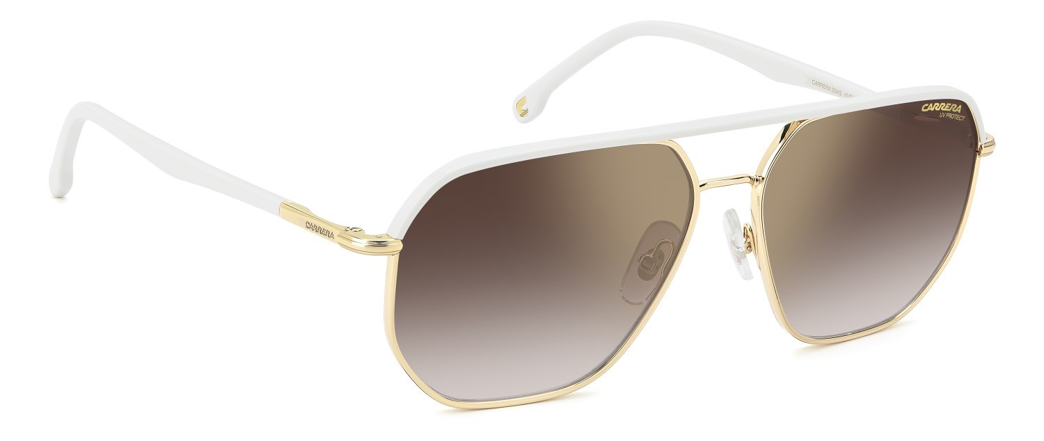 Occhiali da sole Carrera 304/S 205788 VVP YK colore gold ivory forma quadrato lenti gold mirror on burgundy shaded