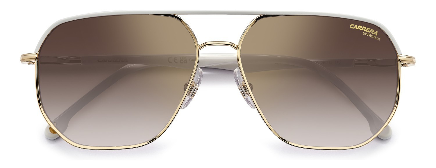 Occhiali da sole Carrera 304/S 205788 VVP YK colore gold ivory forma quadrato lenti gold mirror on burgundy shaded