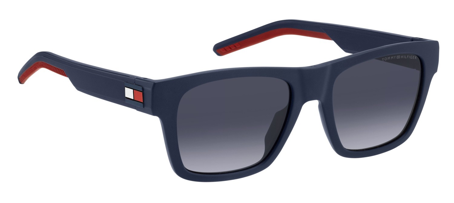 Sonnenbrillen Tommy Hilfiger Th 1975/S 205811 (FLL 9O) farbe matte blue form rechteckig gläser dark grey shaded