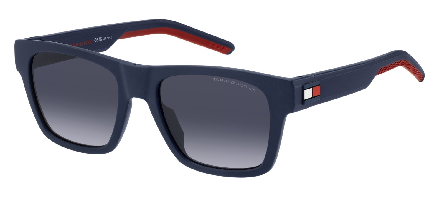 Sonnenbrillen Tommy Hilfiger Th 1975/S 205811 (FLL 9O) farbe matte blue form rechteckig gläser dark grey shaded