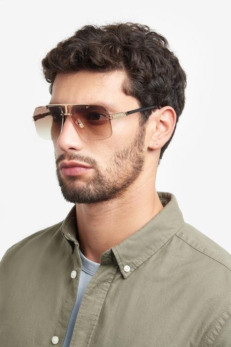 Sunglasses Carrera CARRERA 1054/S 205825 (2M2 86) color black gold shape rectangle lenses black brown green antireflex