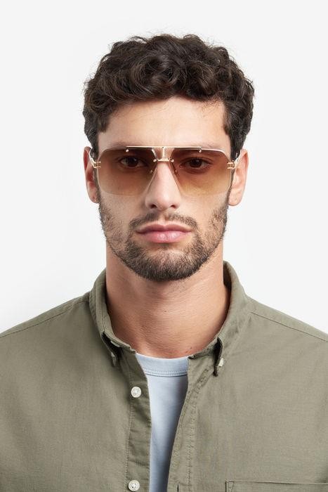 Sunglasses Carrera CARRERA 1054/S 205825 (2M2 86) color black gold shape rectangle lenses black brown green antireflex