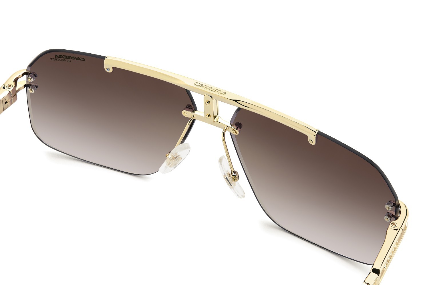 Sunglasses Carrera 1054/S 205825 VVP YK color gold ivory shape square lenses gold mirror on burgundy shaded