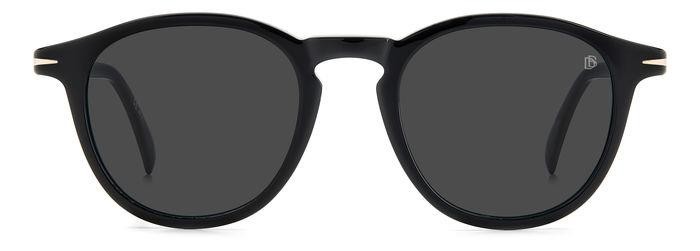 Sunglasses David Beckham DB 1114/S 205835 (2M2 IR) color black gold shape round lenses grey