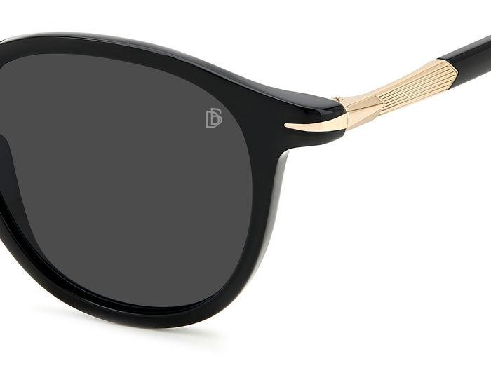 Sunglasses David Beckham DB 1114/S 205835 (2M2 IR) color black gold shape round lenses grey