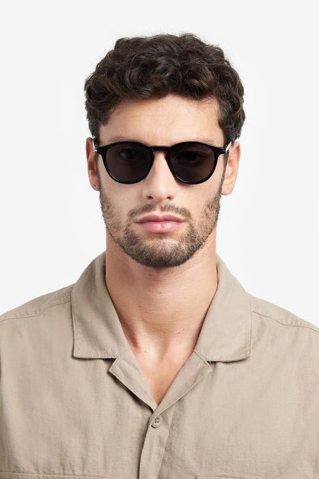 Sunglasses David Beckham DB 1114/S 205835 (2M2 IR) color black gold shape round lenses grey