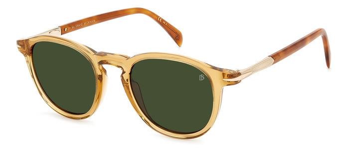 Sonnenbrillen David Beckham DB 1114/S 205835 (GYG QT) farbe yellow havana brown form rund gläser green