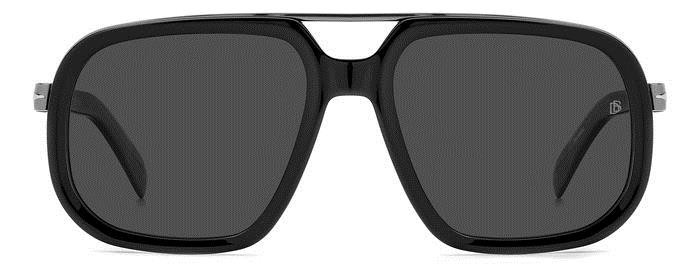 Sunglasses David Beckham DB 7101/S 205839 (ANS M9) color black dark ruthenium shape square lenses grey polarized