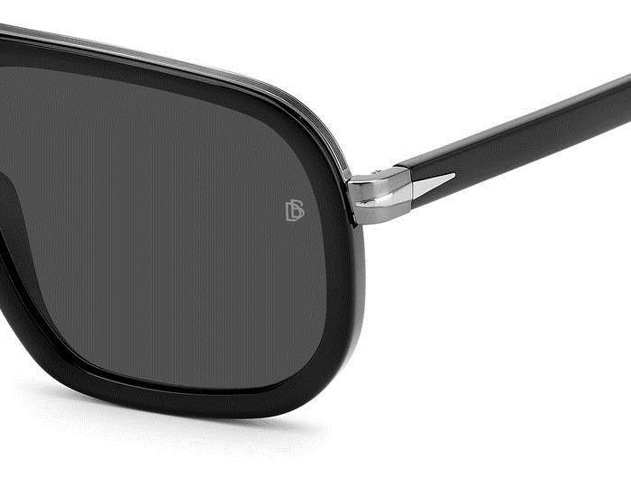 Sunglasses David Beckham DB 7101/S 205839 (ANS M9) color black dark ruthenium shape square lenses grey polarized
