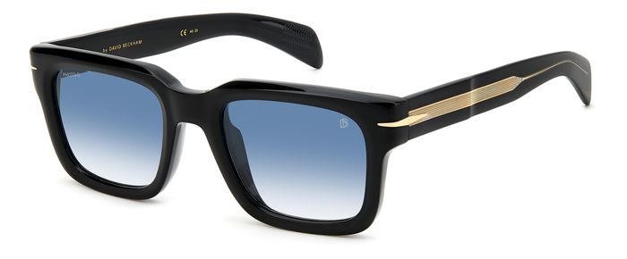 Sunglasses David Beckham DB 7100/S 205840 (807 F9) color black shape square lenses blue shaded photochromic