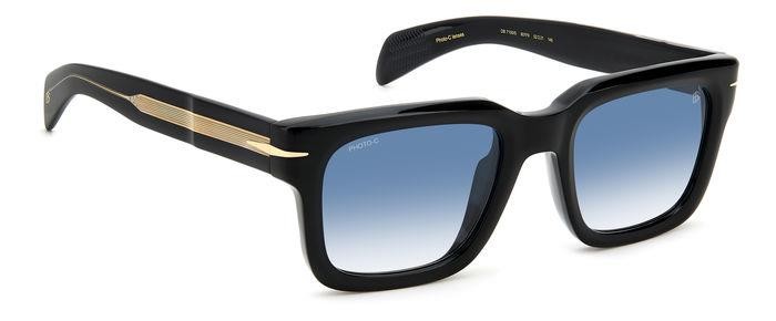 Sunglasses David Beckham DB 7100/S 205840 (807 F9) color black shape square lenses blue shaded photochromic