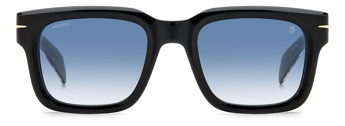 Sunglasses David Beckham DB 7100/S 205840 (807 F9) color black shape square lenses blue shaded photochromic