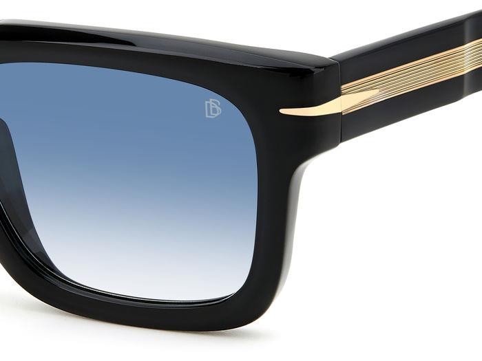 Sunglasses David Beckham DB 7100/S 205840 (807 F9) color black shape square lenses blue shaded photochromic