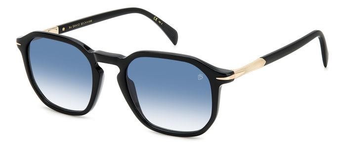 Sunglasses David Beckham DB 1115/S 205845 (807 08) color black shape square lenses dk blue shaded