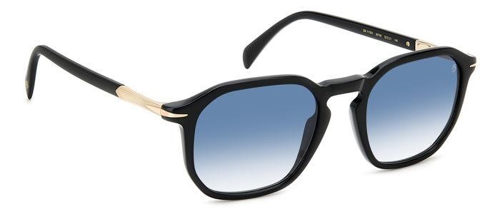 Sunglasses David Beckham DB 1115/S 205845 (807 08) color black shape square lenses dk blue shaded