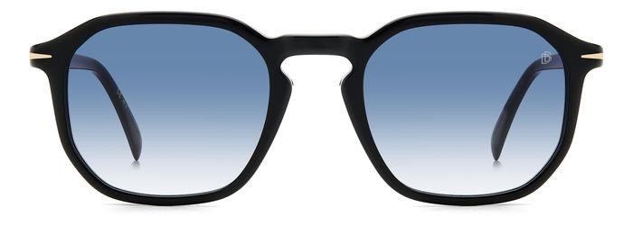 Sunglasses David Beckham DB 1115/S 205845 (807 08) color black shape square lenses dk blue shaded