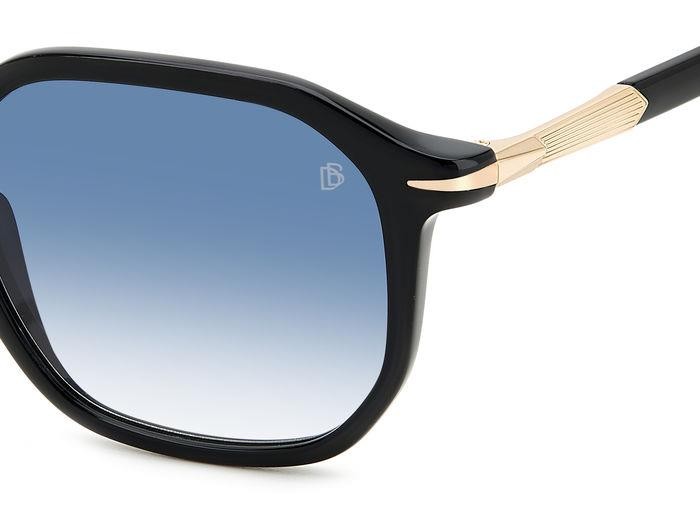 Sunglasses David Beckham DB 1115/S 205845 (807 08) color black shape square lenses dk blue shaded