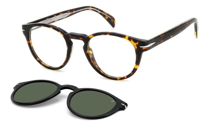 Occhiali da vista David Beckham DB 7104/CS 205847 (086 UC) colore havana forma rotondo lenti green polarized