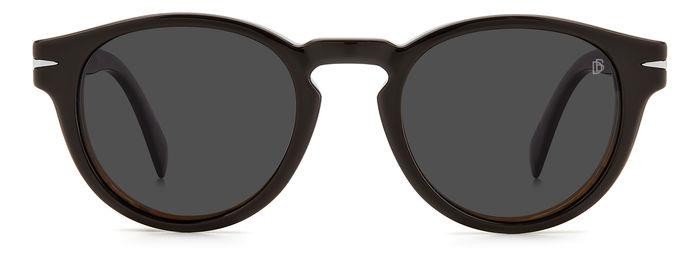Brillen David Beckham DB 7104/CS 205847 (EX4 M9) farbe brown horn form rund gläser grey polarized