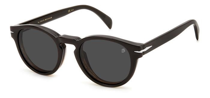 Brillen David Beckham DB 7104/CS 205847 (EX4 M9) farbe brown horn form rund gläser grey polarized