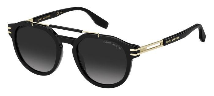 Sunglasses Marc Jacobs MARC 675/S 205865 (807 9O) color black shape round lenses dark grey shaded