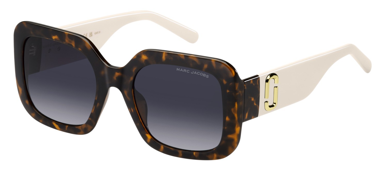 Sonnenbrillen Marc Jacobs 647/S 205871 XLT 9O farbe havana beige form quadratisch gläser dark grey shaded