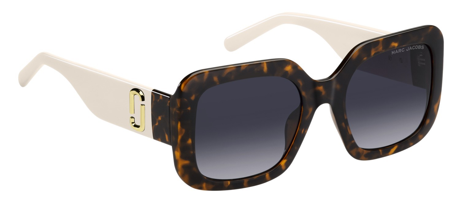 Sonnenbrillen Marc Jacobs 647/S 205871 XLT 9O farbe havana beige form quadratisch gläser dark grey shaded