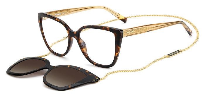 Eyeglasses Missoni MIS 0133/CS 205895 (086 LA) color havana shape cat eye lenses brown shaded polarized