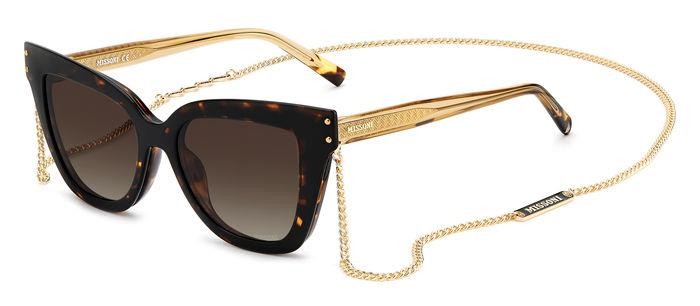 Eyeglasses Missoni MIS 0133/CS 205895 (086 LA) color havana shape cat eye lenses brown shaded polarized