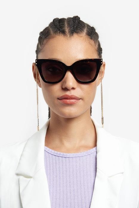 Eyeglasses Missoni MIS 0133/CS 205895 (086 LA) color havana shape cat eye lenses brown shaded polarized