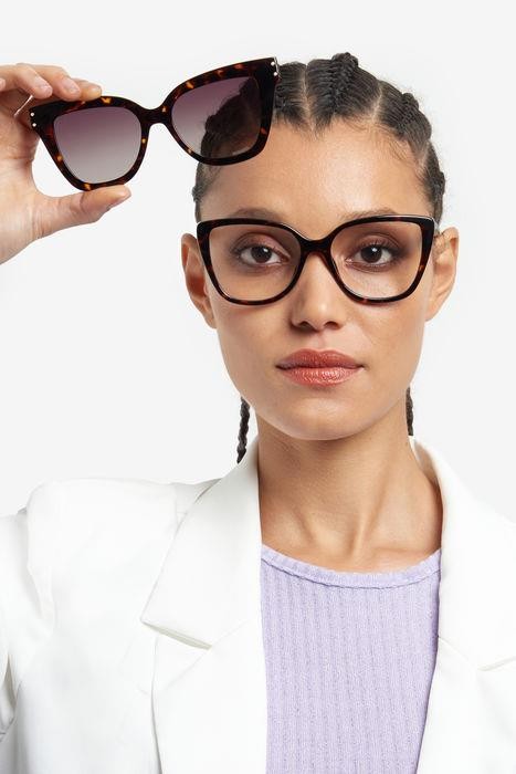Eyeglasses Missoni MIS 0133/CS 205895 (086 LA) color havana shape cat eye lenses brown shaded polarized