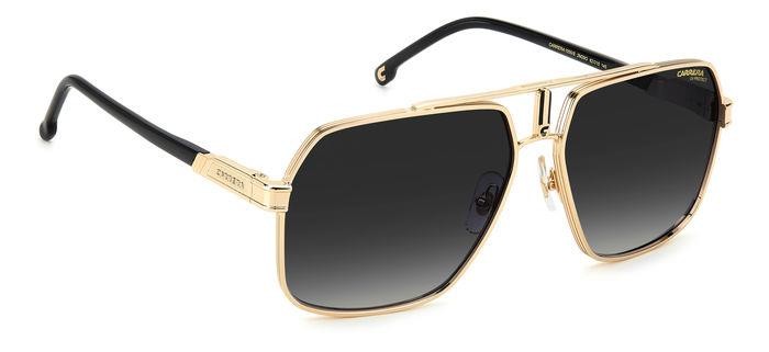 Sonnenbrillen Carrera CARRERA 1055/S 205896 (2M2 9O) farbe black gold form rechteckig gläser dark grey shaded