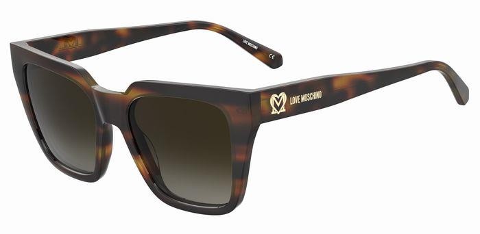 Sunglasses Moschino Love MOL065/S 205904 (05L HA) color havana 2 shape square lenses brown shaded