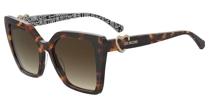 Sunglasses Moschino Love Mol067/S 205911 (086 HA) color havana shape square lenses brown shaded