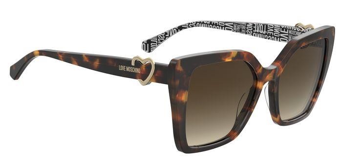 Sunglasses Moschino Love Mol067/S 205911 (086 HA) color havana shape square lenses brown shaded