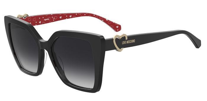 Sunglasses Moschino Love Mol067/S 205911 (807 9O) color black shape square lenses dark grey shaded