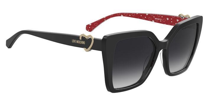 Sunglasses Moschino Love Mol067/S 205911 (807 9O) color black shape square lenses dark grey shaded