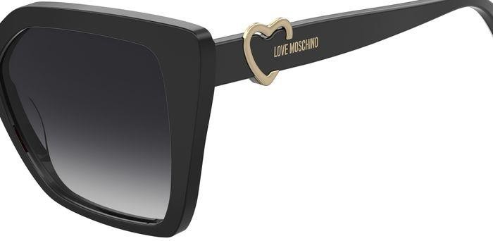 Sunglasses Moschino Love Mol067/S 205911 (807 9O) color black shape square lenses dark grey shaded