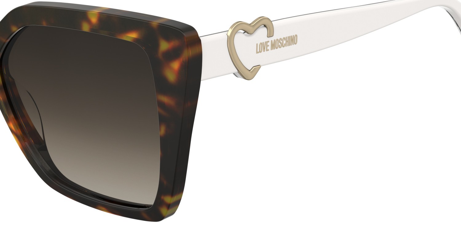 Sunglasses Moschino Love Mol067/S 205911 9VO HA color havana pattern white shape square lenses brown shaded