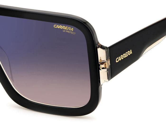 Sunglasses Carrera FLAGLAB 14 205915 (0WM A8) color black beige shape rectangle lenses brown shaded blue mirror